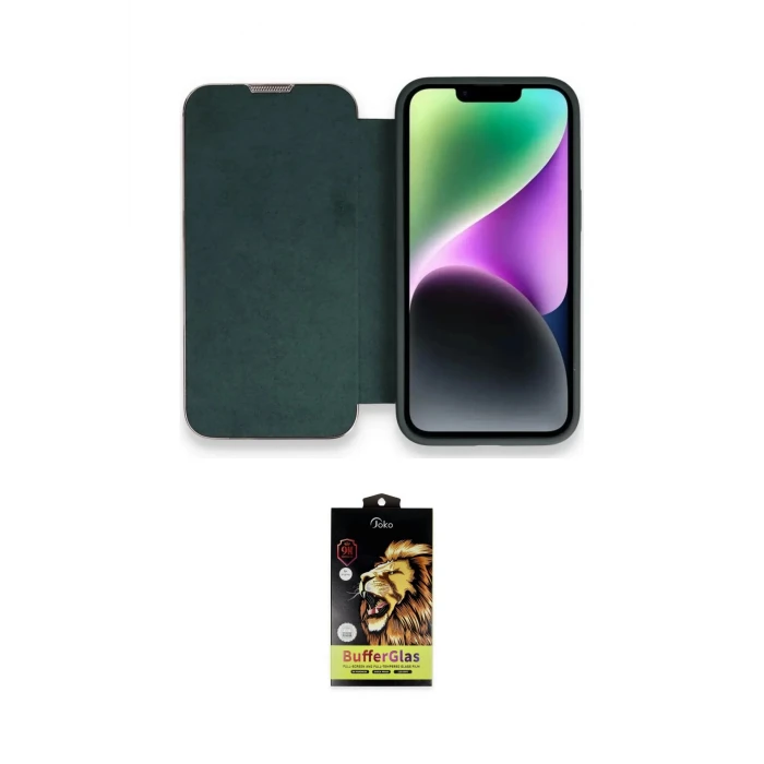 ieg™ iPhone 14 Pro Kılıf Siluet Minimal Serisi - Siyah Buffer Cam Ekran Koruyucu