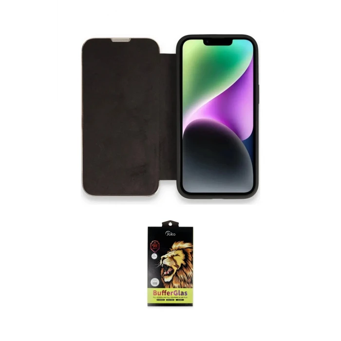 ieg™ iPhone 14 Pro Kılıf Siluet Minimal Serisi - Siyah Buffer Cam Ekran Koruyucu