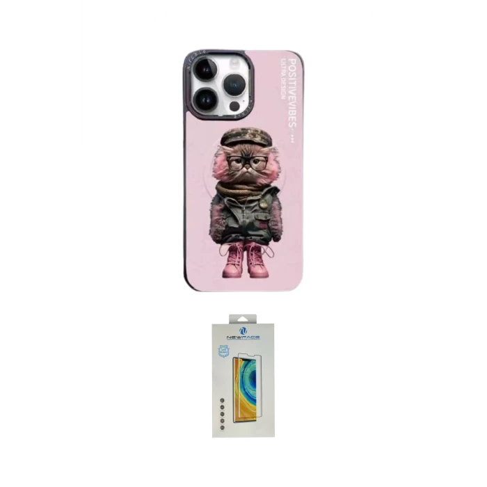 ieg™ iPhone 14 Pro Kılıf Siluet Modern Özel Seri - Siyah Polymer Nano Ekran Koruyucu