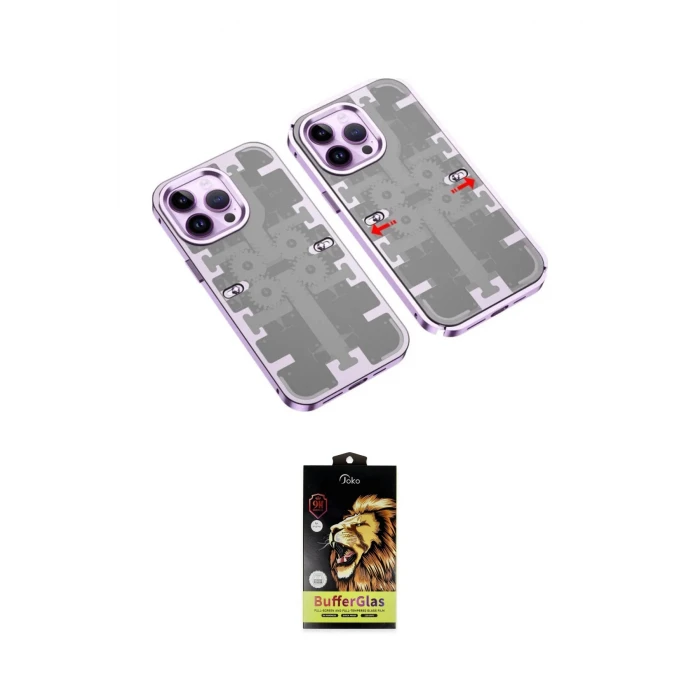 ieg™ iPhone 14 Pro Kılıf Ufuk Doku Prime - Siyah Buffer Cam Ekran Koruyucu