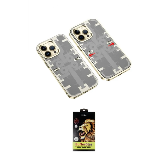 ieg™ iPhone 14 Pro Kılıf Ufuk Doku Prime - Siyah Buffer Cam Ekran Koruyucu