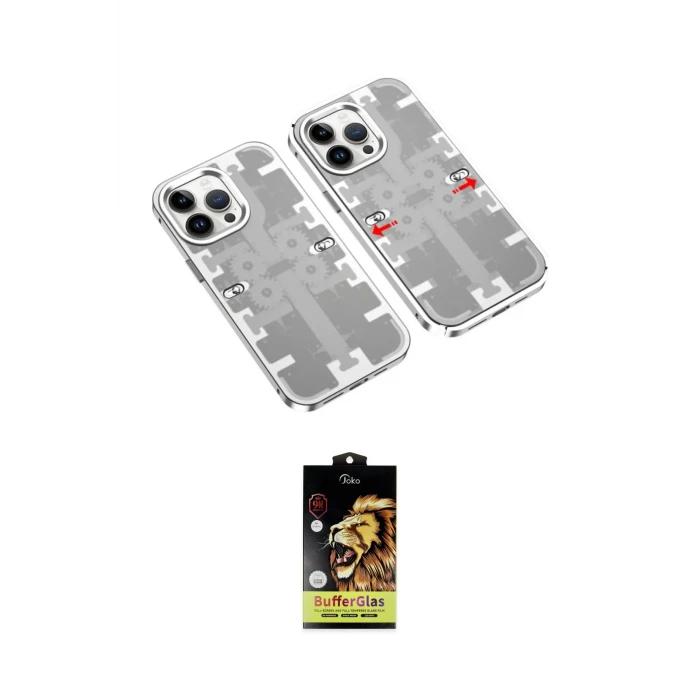 ieg™ iPhone 14 Pro Kılıf Ufuk Doku Prime - Siyah Buffer Cam Ekran Koruyucu