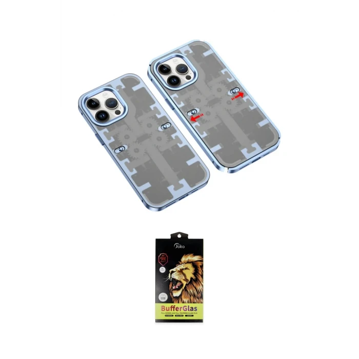 ieg™ iPhone 14 Pro Kılıf Ufuk Doku Prime - Siyah Buffer Cam Ekran Koruyucu