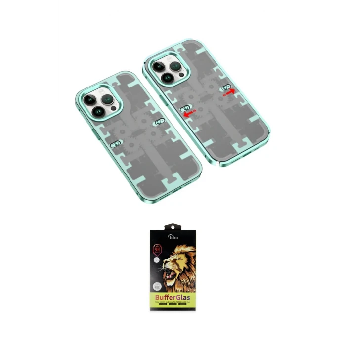 ieg™ iPhone 14 Pro Kılıf Ufuk Doku Prime - Siyah Buffer Cam Ekran Koruyucu