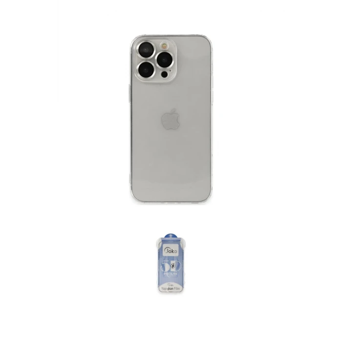 ieg™ iPhone 14 Pro Kılıf Ufuk Minimal Özel Seri - Siyah Joko Magic 5D Cam
