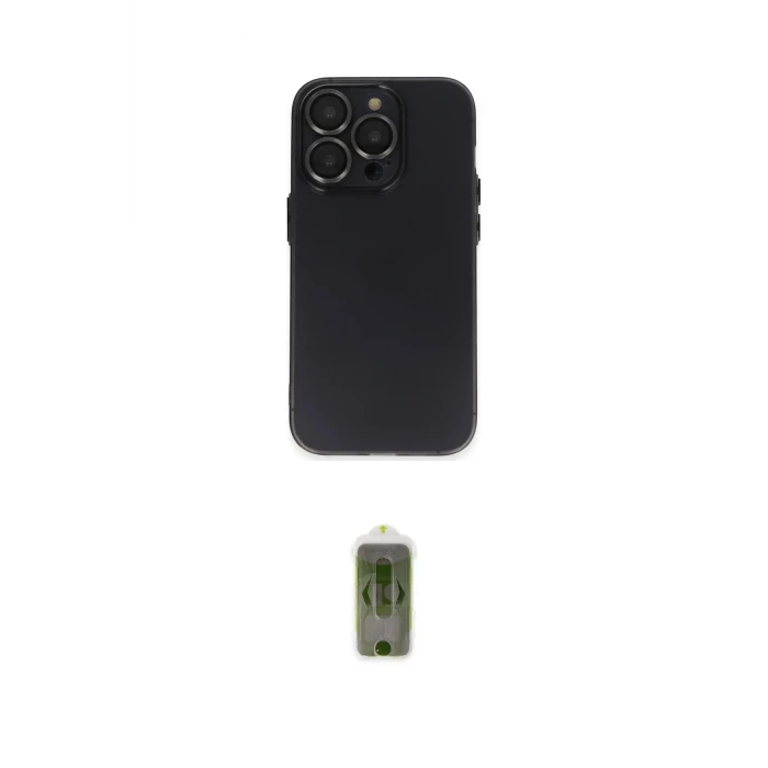 ieg™ iPhone 14 Pro Kılıf Ufuk Minimal Özel Seri - Siyah Joko Magic 5D Hayalet Cam
