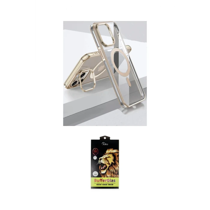 ieg™ iPhone 14 Pro Kılıf Vadi Çizgi Özel Seri - Siyah Buffer Cam Ekran Koruyucu