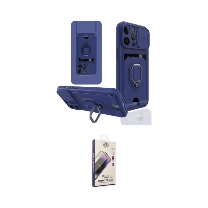 ieg™ iPhone 14 Pro Kılıf Vadi Form Prime - Siyah Bilvis 3D Mat Cam Ekran Koruyucu