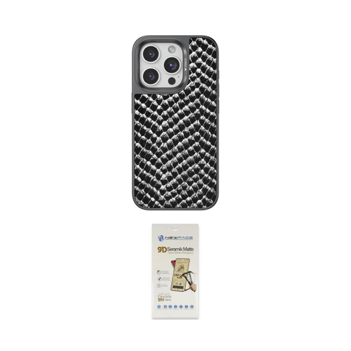ieg™ iPhone 14 Pro Kılıf Vadi Özel Seri - Siyah Mat Seramik Nano Ekran Koruyucu