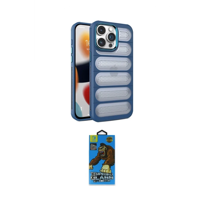 ieg™ iPhone 14 Pro Kılıf Yadigar Doku Özel Seri - Siyah 18D Cam Ekran Koruyucu