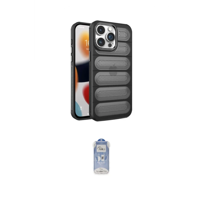 ieg™ iPhone 14 Pro Kılıf Yadigar Doku Özel Seri - Siyah Joko Magic 5D Cam