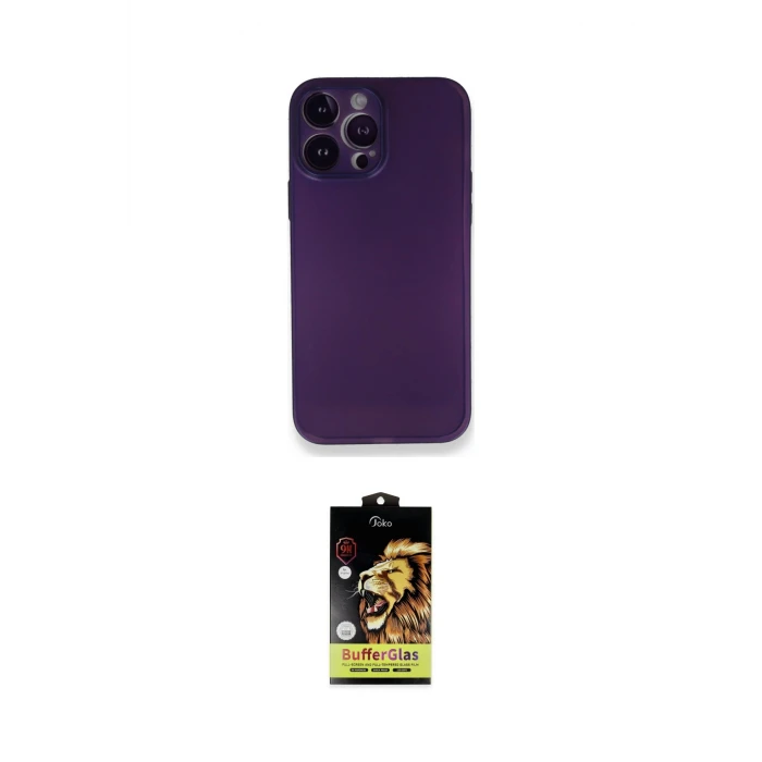 ieg™ iPhone 14 Pro Kılıf Yadigar Yansıma Serisi - Siyah Buffer Cam Ekran Koruyucu