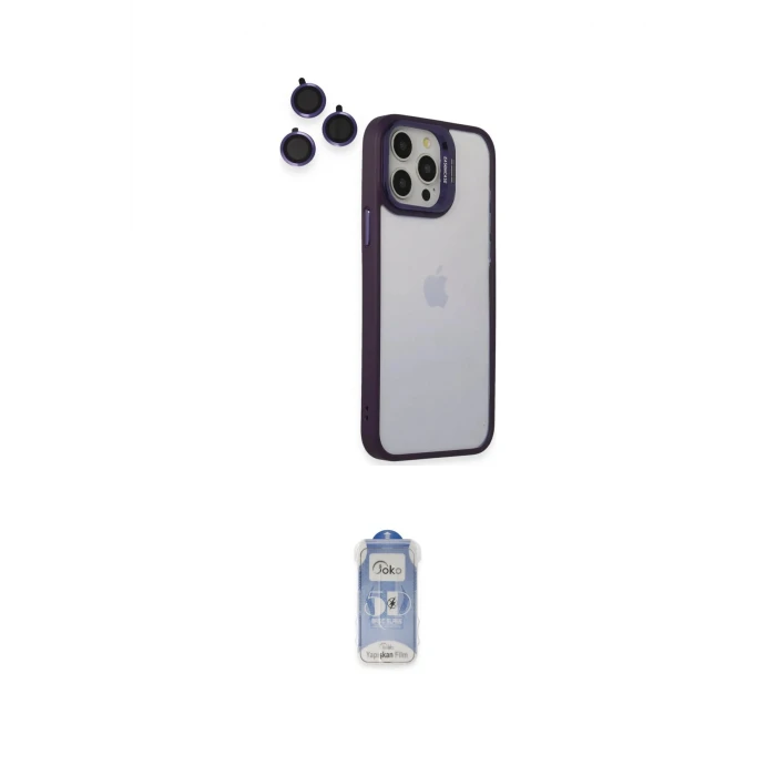 ieg™ iPhone 14 Pro Kılıf Yankı Asil Serisi - Siyah Joko Magic 5D Cam