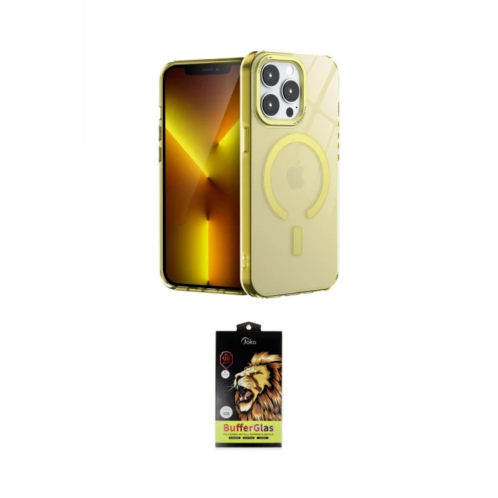 ieg™ iPhone 14 Pro Kılıf Yankı Çizgi - Siyah Buffer Cam Ekran Koruyucu