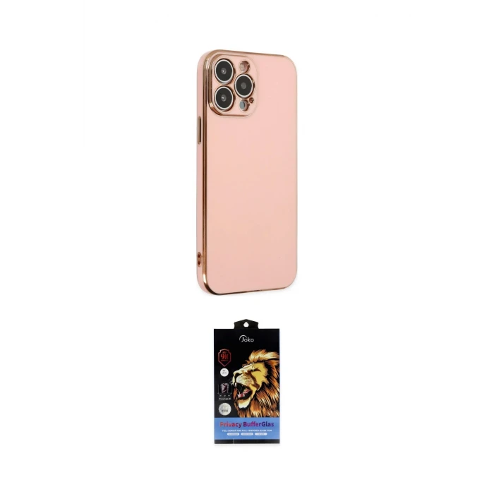 ieg™ iPhone 14 Pro Kılıf Yankı Serisi - Siyah Buffer Hayalet Cam Ekran Koruyucu