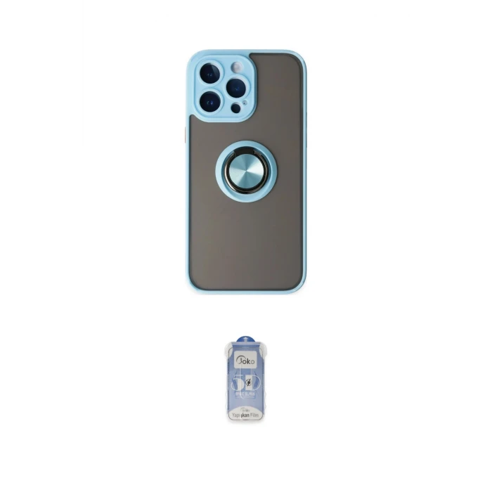 ieg™ iPhone 14 Pro Kılıf Yörünge Çizgi - Siyah Joko Magic 5D Cam