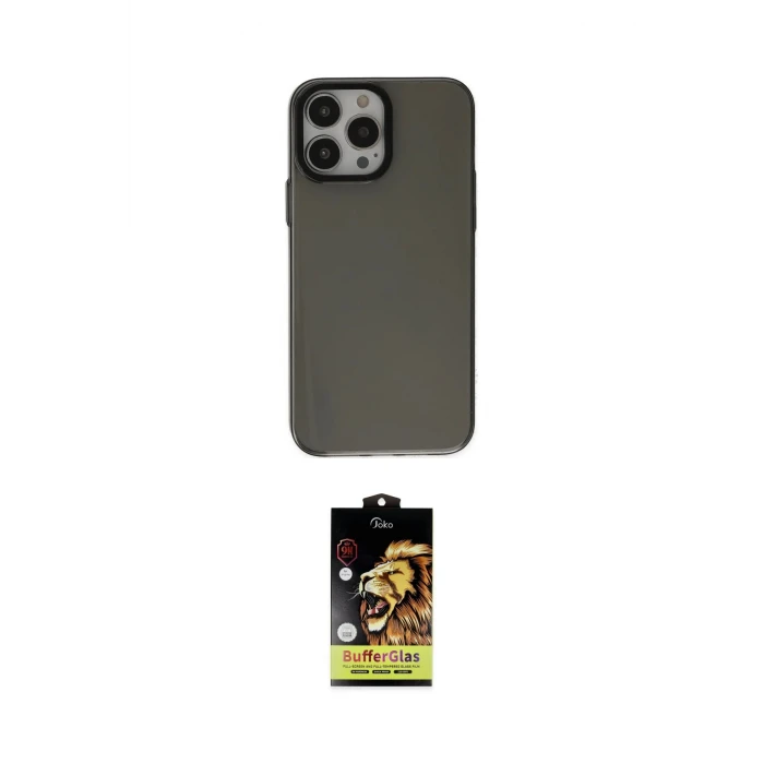ieg™ iPhone 14 Pro Kılıf Zirve Doku Koleksiyonu - Siyah Buffer Cam Ekran Koruyucu