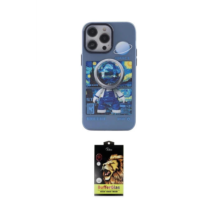 ieg™ iPhone 14 Pro Kılıf Zirve Form Özel Seri - Siyah Buffer Cam Ekran Koruyucu