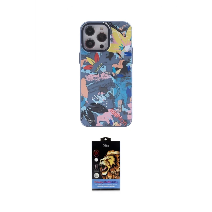 ieg™ iPhone 14 Pro Kılıf Zirve Form Özel Seri - Siyah Buffer Hayalet Cam Ekran Koruyucu
