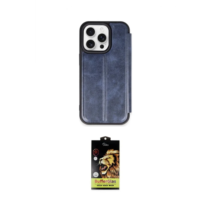 ieg™ iPhone 14 Pro Kılıf Zirve Yansıma Serisi - Siyah Buffer Cam Ekran Koruyucu