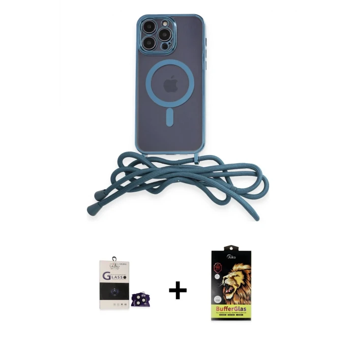 ieg™ iPhone 14 Pro Max Eksen Özel Seri - Siyah Buffer Cam Ekran Koruyucu + Siyah Bilvis Titan Kamera Lens