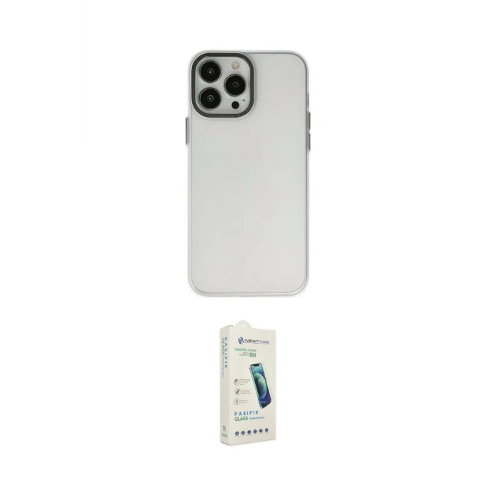 ieg™ iPhone 14 Pro Max Kılıf Ahenk Çizgi Prime - Şeffaf Pasifik Cam Ekran Koruyucu