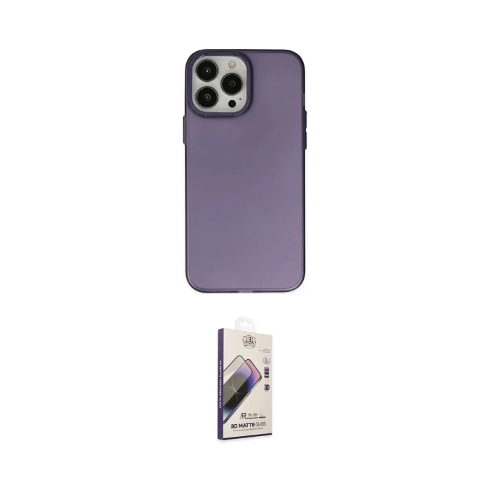 ieg™ iPhone 14 Pro Max Kılıf Ahenk Çizgi Prime - Siyah Bilvis 3D Mat Cam Ekran Koruyucu