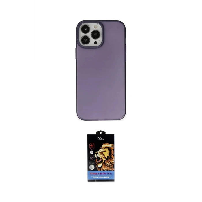 ieg™ iPhone 14 Pro Max Kılıf Ahenk Çizgi Prime - Siyah Buffer Hayalet Cam Ekran Koruyucu
