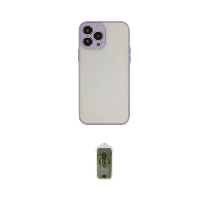 ieg™ iPhone 14 Pro Max Kılıf Ahenk Çizgi Serisi - Siyah Joko Magic 5D Hayalet Cam