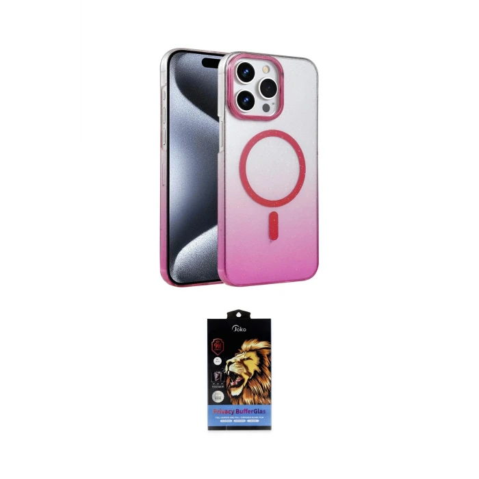 ieg™ iPhone 14 Pro Max Kılıf Ahenk Doku Özel Seri - Siyah Buffer Hayalet Cam Ekran Koruyucu