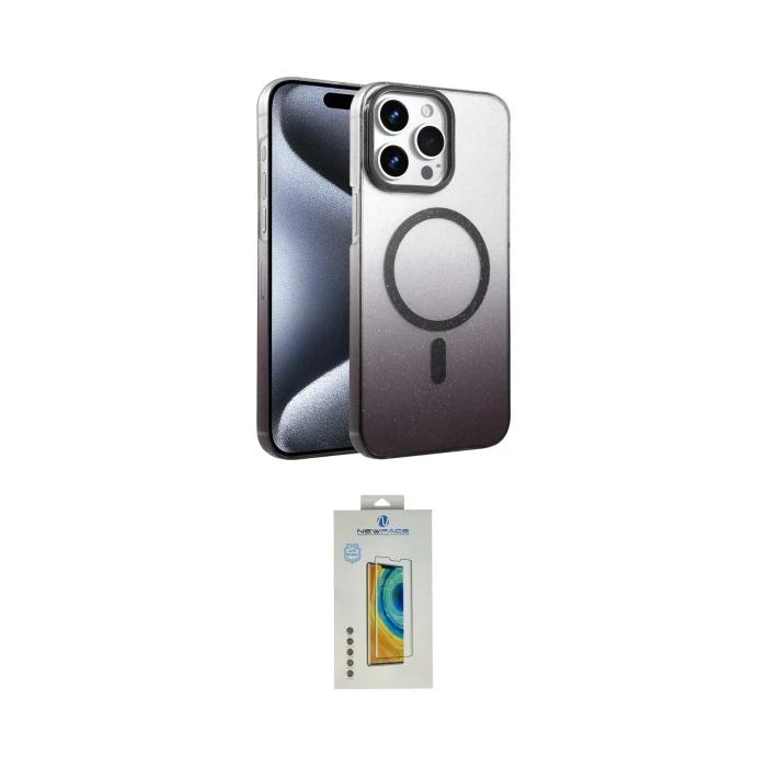 ieg™ iPhone 14 Pro Max Kılıf Ahenk Doku Özel Seri - Siyah Polymer Nano Ekran Koruyucu