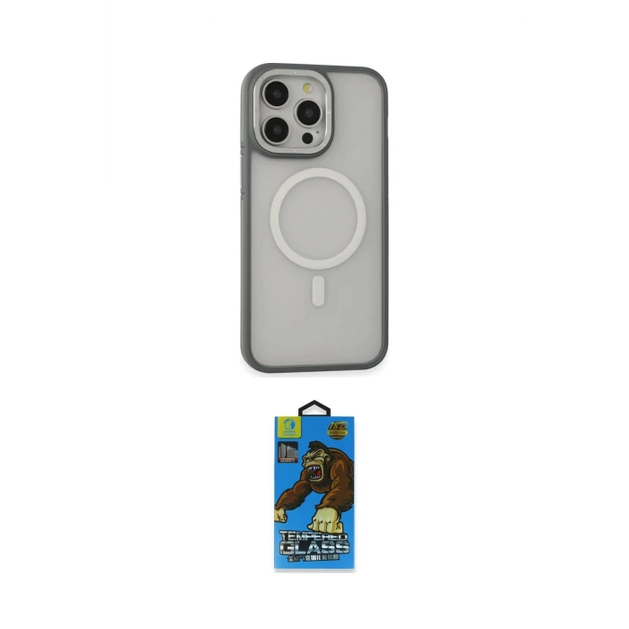 ieg™ iPhone 14 Pro Max Kılıf Ahenk Form Serisi - Siyah 18D Cam Ekran Koruyucu