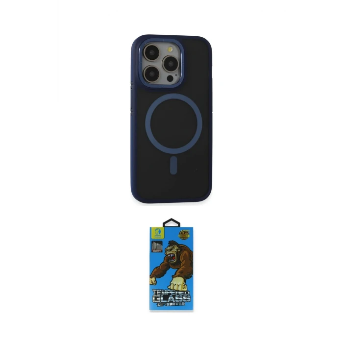 ieg™ iPhone 14 Pro Max Kılıf Ahenk Form Serisi - Siyah 18D Cam Ekran Koruyucu