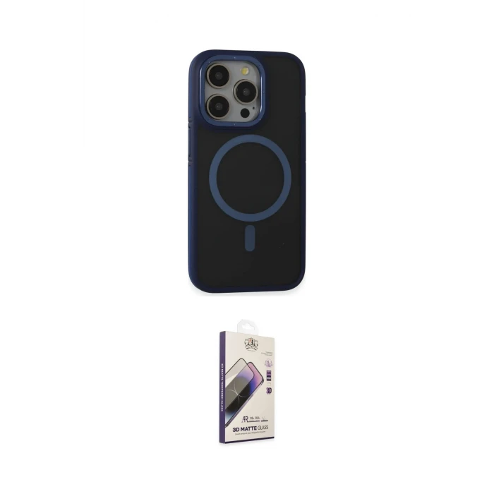 ieg™ iPhone 14 Pro Max Kılıf Ahenk Form Serisi - Siyah Bilvis 3D Mat Cam Ekran Koruyucu