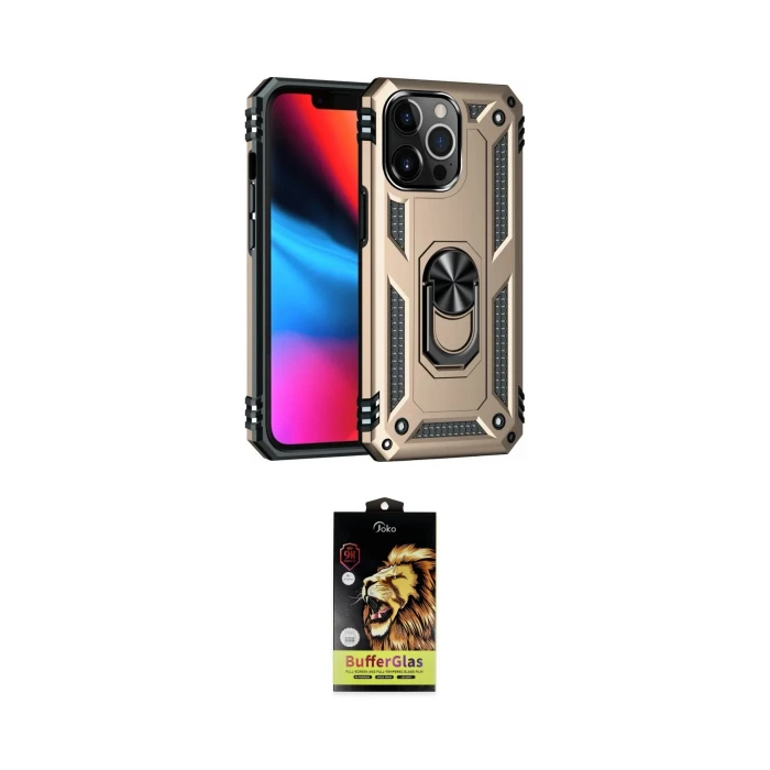 ieg™ iPhone 14 Pro Max Kılıf Ahenk Klasik Koleksiyonu - Siyah Buffer Cam Ekran Koruyucu