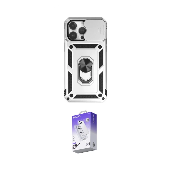 ieg™ iPhone 14 Pro Max Kılıf Ahenk Klasik - Siyah Bilvis 5in1 3D Magic Cam Ekran Koruyucu