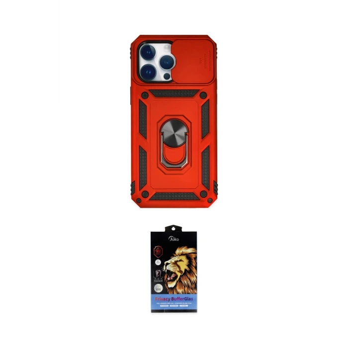 ieg™ iPhone 14 Pro Max Kılıf Ahenk Klasik - Siyah Buffer Hayalet Cam Ekran Koruyucu