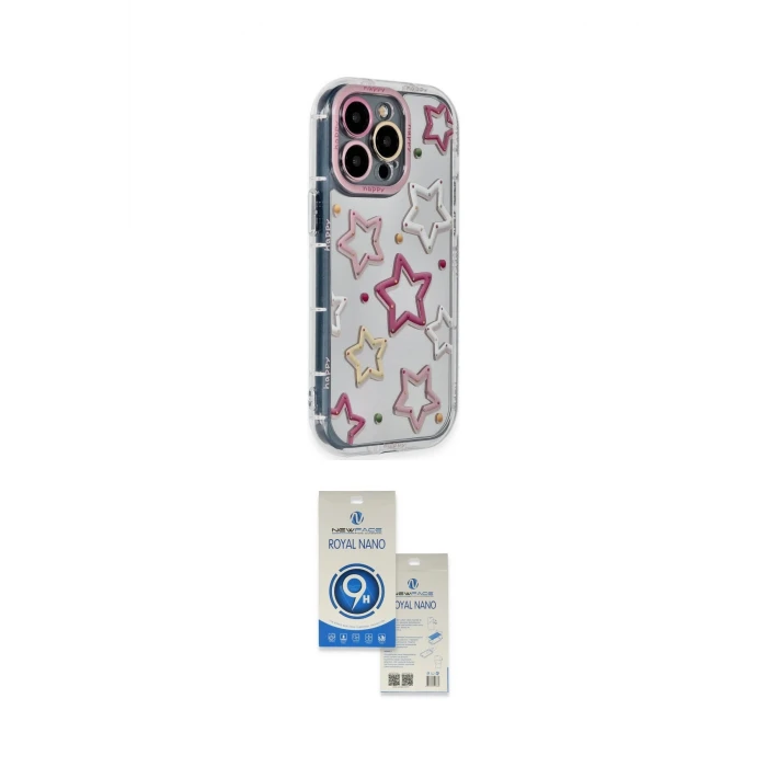 ieg™ iPhone 14 Pro Max Kılıf Ahenk Modern Serisi - Şeffaf Royal Nano Ekran Koruyucu