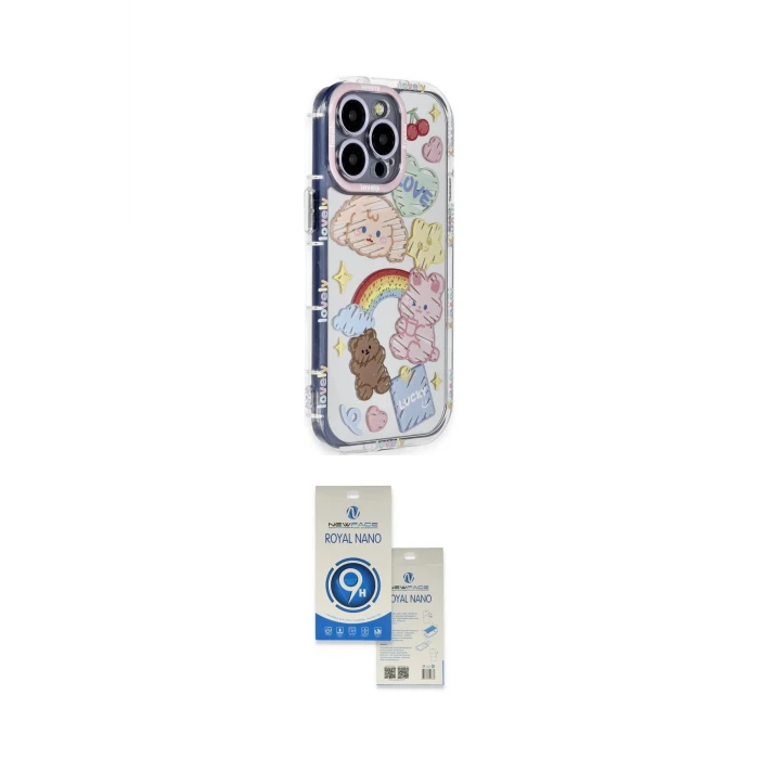 ieg™ iPhone 14 Pro Max Kılıf Ahenk Modern Serisi - Şeffaf Royal Nano Ekran Koruyucu