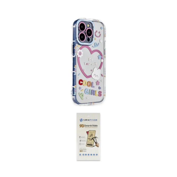 ieg™ iPhone 14 Pro Max Kılıf Ahenk Modern Serisi - Siyah Mat Seramik Nano Ekran Koruyucu