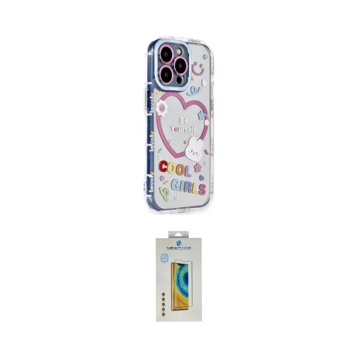 ieg™ iPhone 14 Pro Max Kılıf Ahenk Modern Serisi - Siyah Polymer Nano Ekran Koruyucu