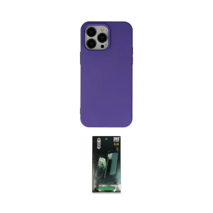 ieg™ iPhone 14 Pro Max Kılıf Ahenk Serisi - Şeffaf 360 Full Body Arka Koruyucu