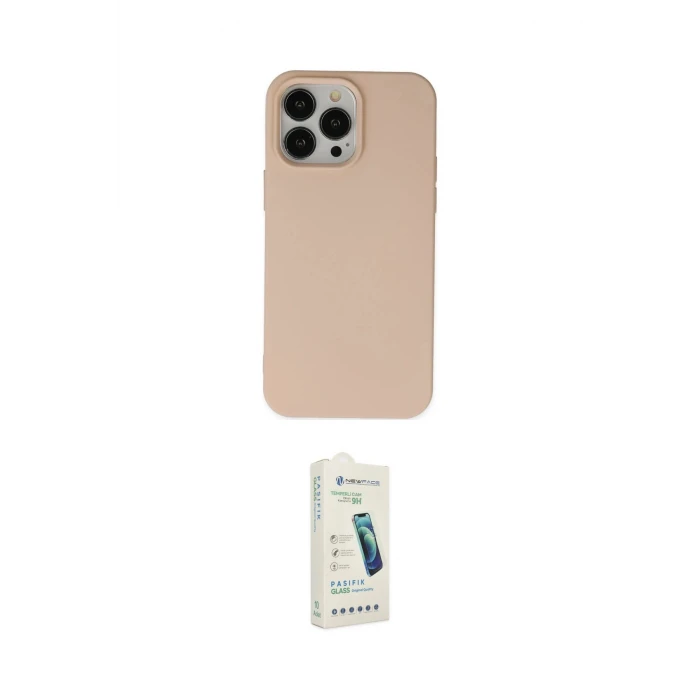 ieg™ iPhone 14 Pro Max Kılıf Ahenk Serisi - Şeffaf Pasifik Cam Ekran Koruyucu