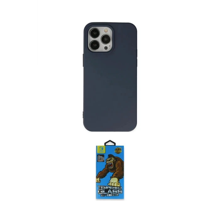 ieg™ iPhone 14 Pro Max Kılıf Ahenk Serisi - Siyah 18D Cam Ekran Koruyucu