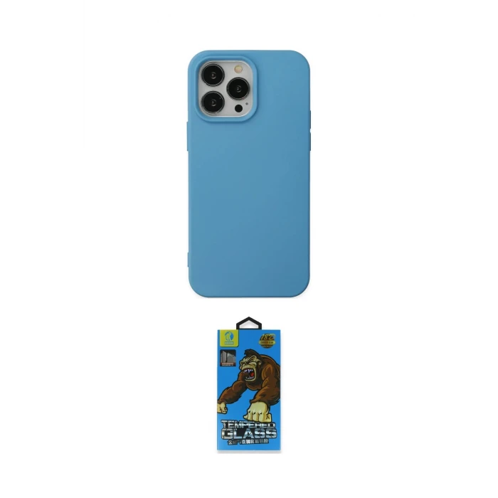ieg™ iPhone 14 Pro Max Kılıf Ahenk Serisi - Siyah 18D Cam Ekran Koruyucu