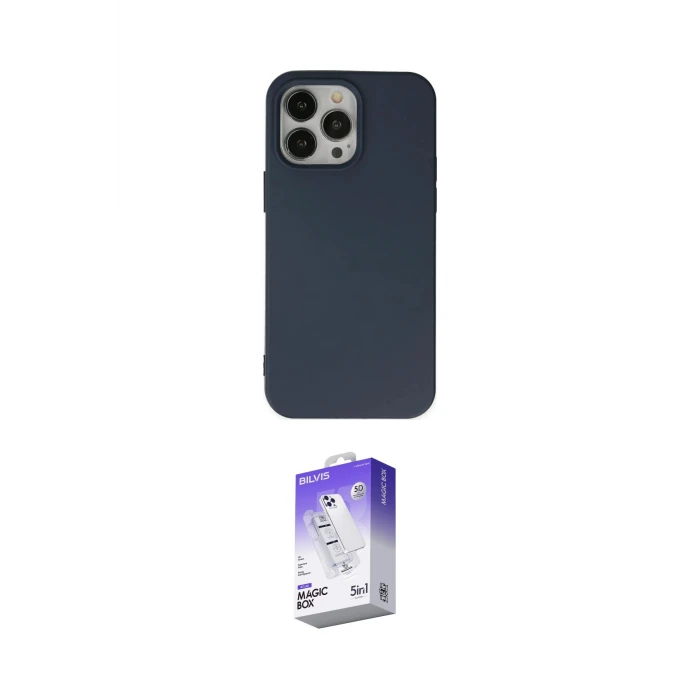 ieg™ iPhone 14 Pro Max Kılıf Ahenk Serisi - Siyah Bilvis 5in1 3D Magic Cam Ekran Koruyucu