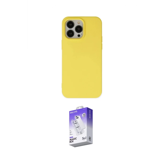 ieg™ iPhone 14 Pro Max Kılıf Ahenk Serisi - Siyah Bilvis 5in1 3D Magic Cam Ekran Koruyucu