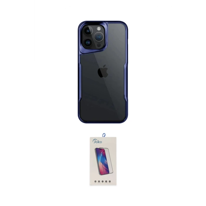 ieg™ iPhone 14 Pro Max Kılıf Akış Çizgi Koleksiyonu - Siyah Joko 5D Cam