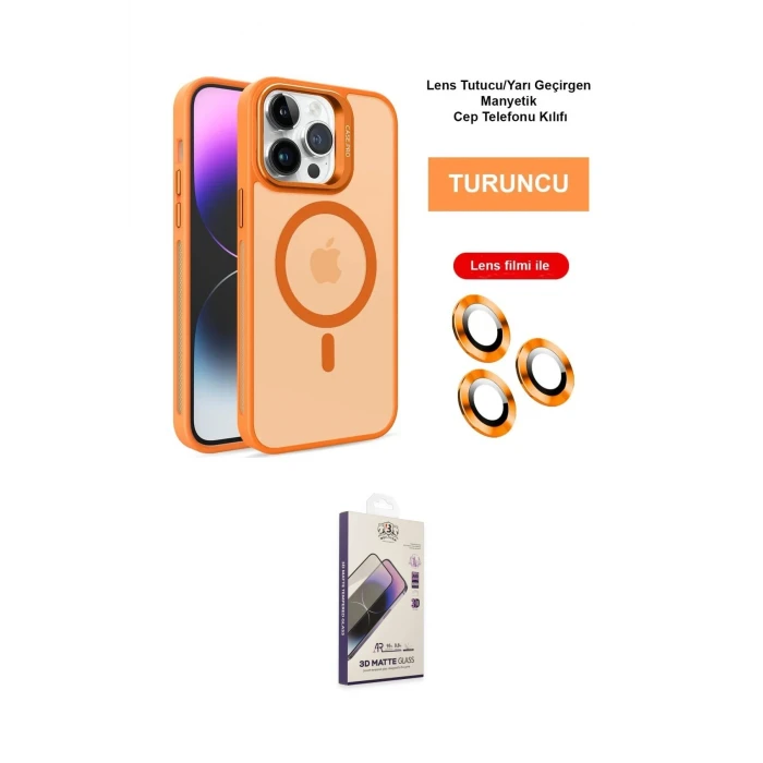 ieg™ iPhone 14 Pro Max Kılıf Akış Form - Siyah Bilvis 3D Mat Cam Ekran Koruyucu