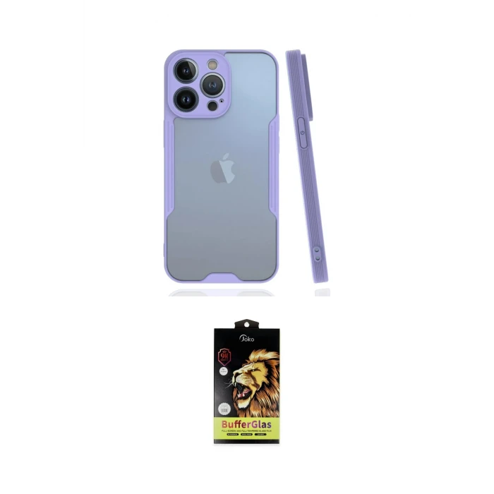 ieg™ iPhone 14 Pro Max Kılıf Atlas Asil Serisi - Siyah Buffer Cam Ekran Koruyucu